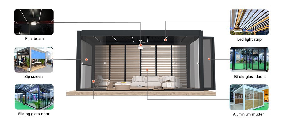 2632-Waterproof Louver Roof Pergola-1